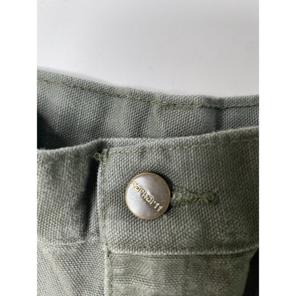 Vintage Carhartt Pants Mens 34x28 Green Dungaree B11 MOS Work Loose Carpenter - Picture 5 of 8